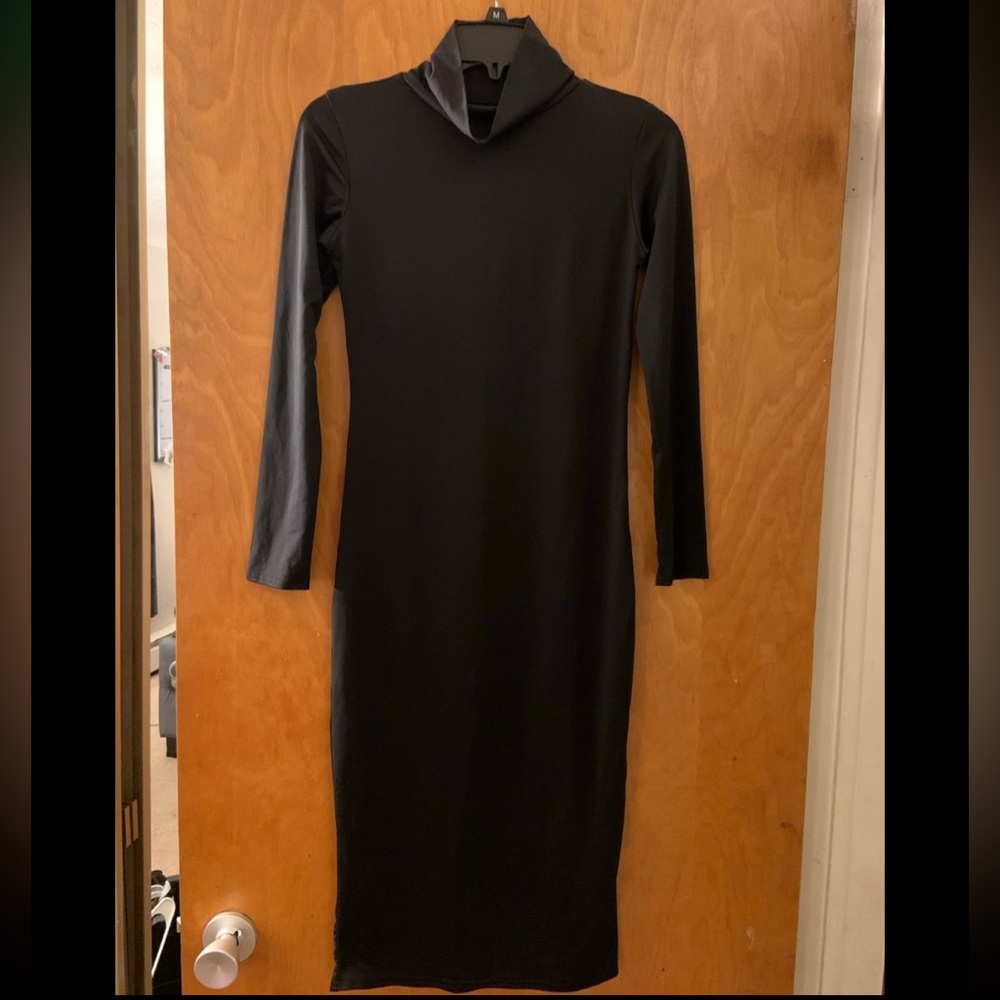 Elegant Black Long Sleeve Bodycon Dress